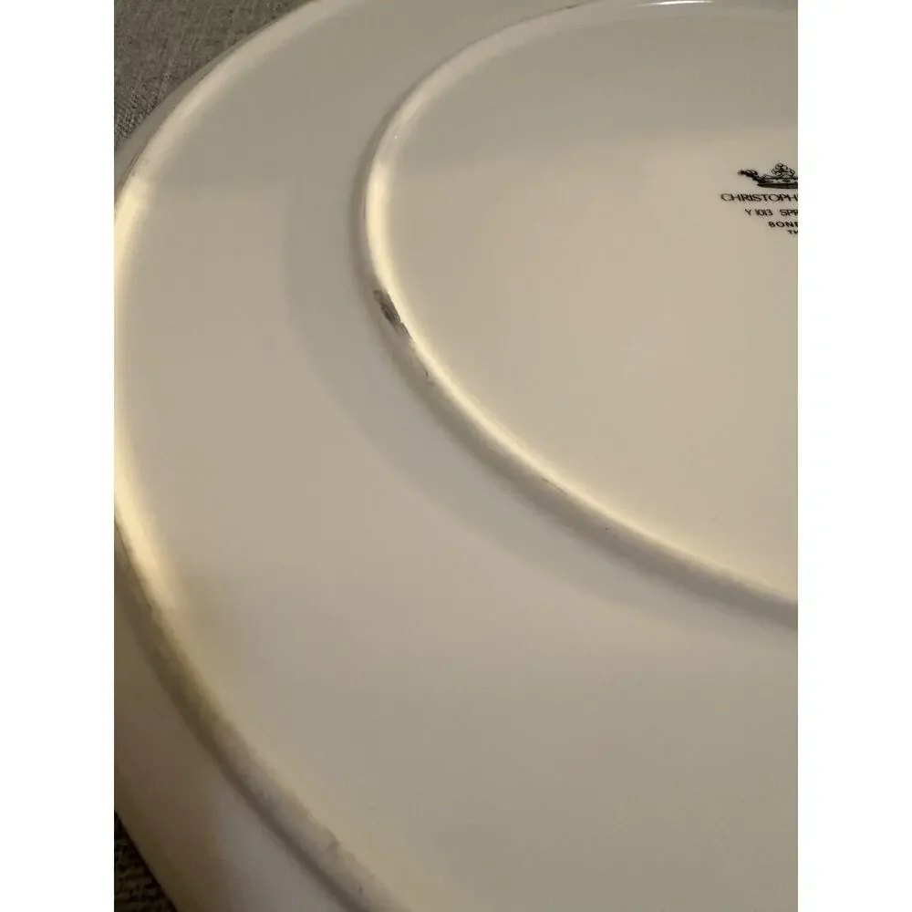 🍰 Christopher Stuart Spring Crest 13 1/8” Cake Plate Bone China Thailand